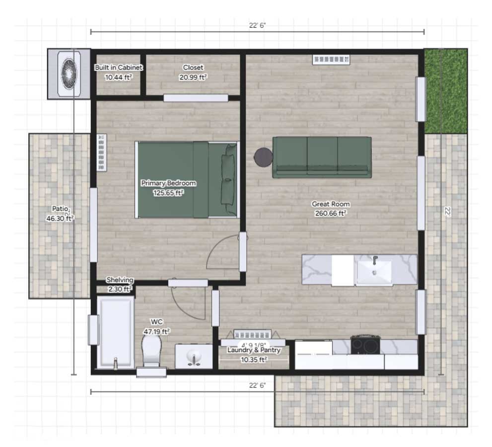 Guest home or Casita floor plan by CactusNectar LLC