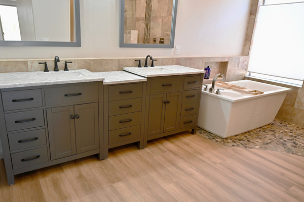 Spacious bathroom remodeled by CactusNectar LLC, a Residential General Contractor in Southern Arizona
