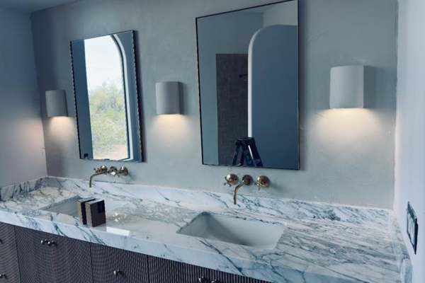 Double sink bathroom remodeled by CactusNectar LLC, a residential general contractor in Tucson and Phoenix