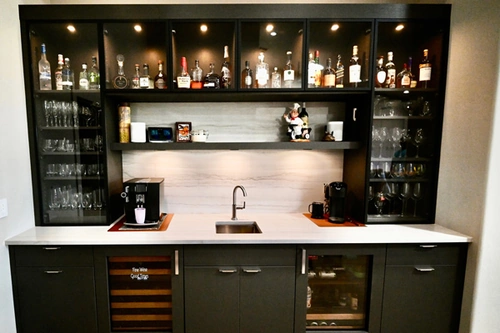 A picture of a bar inside a kitchen renovation project in Tucson