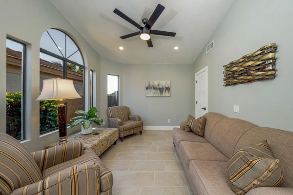 Image of a finished living room addition in Scottsdale built by CactusNectar LLC