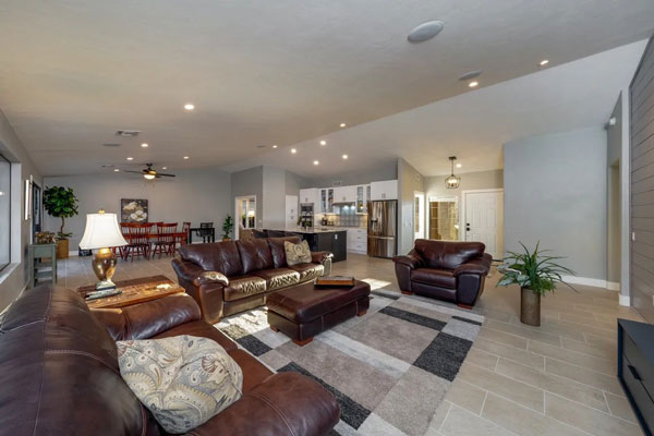 Detail of a great room addition project in Phoenix finished by CactusNectar LLC